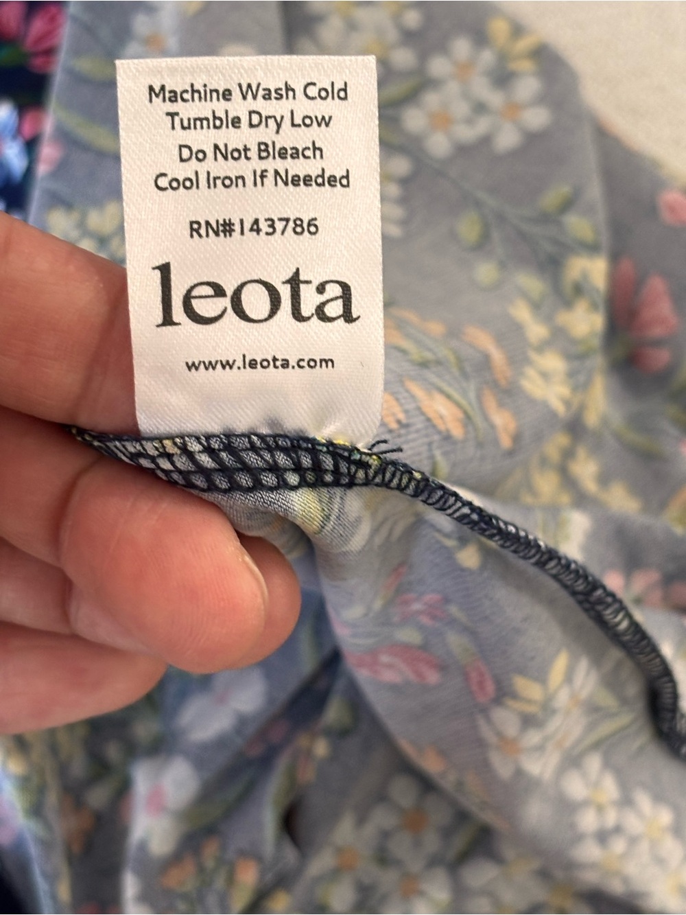 Leota Navy Floral Cowl-Neck Midi Dress with Tie Waist - Picture 10 of 11